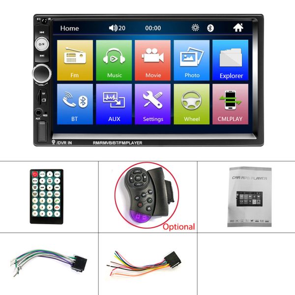 Podofo 2 din Car Radio 7 Touch Screen Bluetooth USB 6